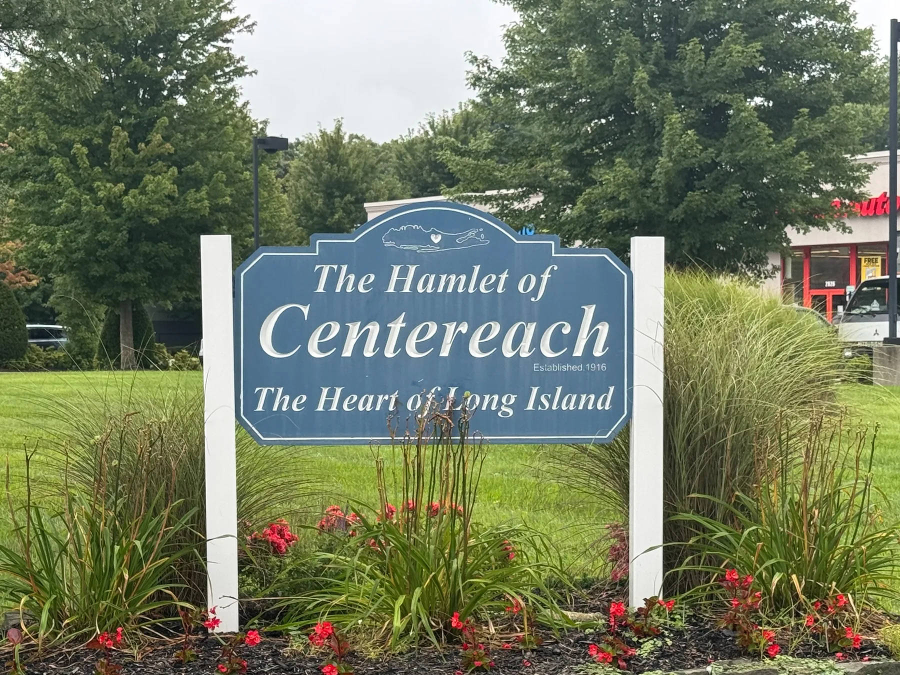 The Hamlet of Centereach, The Heart of Long Island community sign